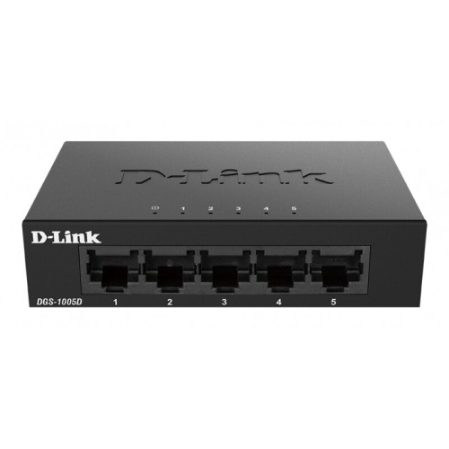 Коммутатор D-Link DGS-1005D/J2A неуправляемый с 5 портами 10/100/1000Base-T