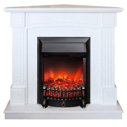 Электрокамин RealFlame Andrea Corner WT фактурный белый с очагом Fobos Lux Black