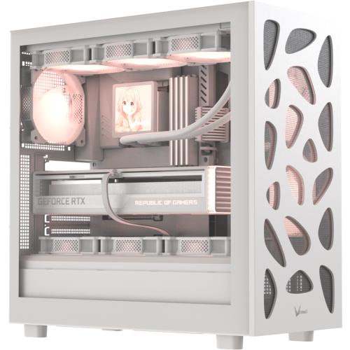 Корпус Formula V Line Mana Stone White AR, ATX, Type-C*1, USB2.0*1, USB3.0*1, Front 3x120mm ARGB, Rear 1x120mm ARGB