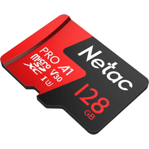 Карта памяти microSDHC Netac P500 PRO (NT02P500PRO-128G-R) 128GB (с SD адаптером) 100MB/s