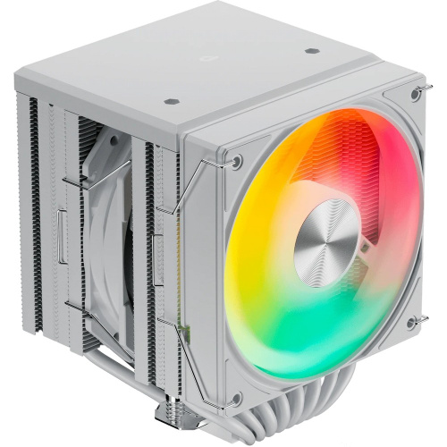 Кулер upHere UE2TC8 White ARGB / 8HPx6mm, 280W TDP, dual tower, 2x120mm ARGB fans, 600-1650RPM, 68 CFM, 25dBA