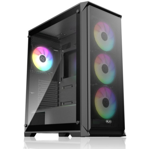 Корпус RAIJINTEK CO LTD Arcadia 41-MS4 (0R20B00267), без БП, Midi-Tower, TG, 1x120mm + ARGB, 2xUSB-A 3.0 1xUSB-C, ATX, mITX Black