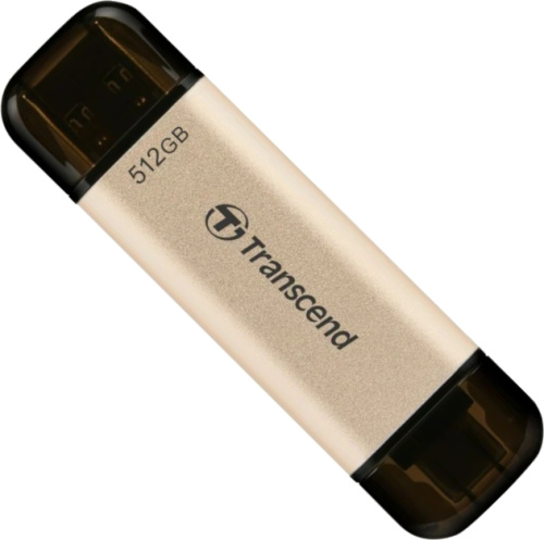 Флеш накопитель 128GB Transcend JetFlash 930С TS128GJF930C, USB 3.2 Gen 1, OTG Type-A/Type-C, золотой