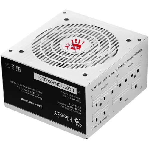 Блок питания BLOODY BD-PS750G (BD-PS750G-MW), 750Вт, 120мм, белый, retail