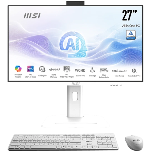 Моноблок MSI Modern AM273QP AI 1UM-273XRU (9S6-AF0112-273) 27" WQHD Core Ultra 7 155U (1.7) 16Gb SSD1Tb Graphics CR без ОС 2.5Gigabit WiFi BT 120W