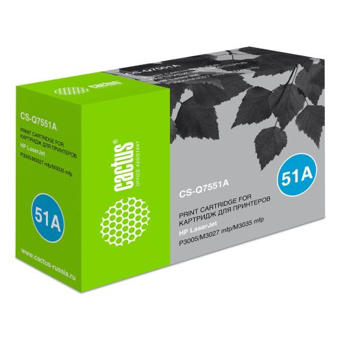 Картридж Cactus CS-Q7551A для принтеров HP Laser Jet P3005/ M3027 mfp/ M3035 mfp. 6500 стр.