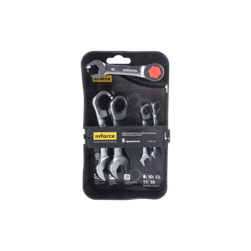 Набор ключей комбинированных Inforce 06-05-104 трещоточных 5 предметов