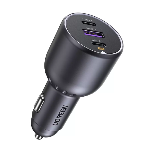 АЗУ UGREEN EC705 (55511) 130W 3-Port 2*USB-C PD+USB-A Fast Car Charger With Cable Black