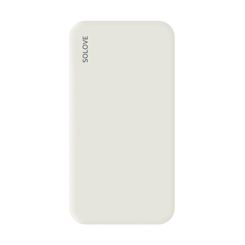Внешний аккумулятор Power Bank Xiaomi (Mi) Solove 10000mAh Type-C с 2xUSB выходом, кожаный чехол (001M+ White RUS) белый