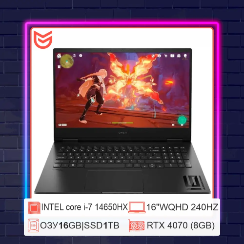 16.1" Ноутбук HP OMEN 16-WF1141TX | i7-14650HX + RTX 4070 | 16.1" 240Hz WQHD
