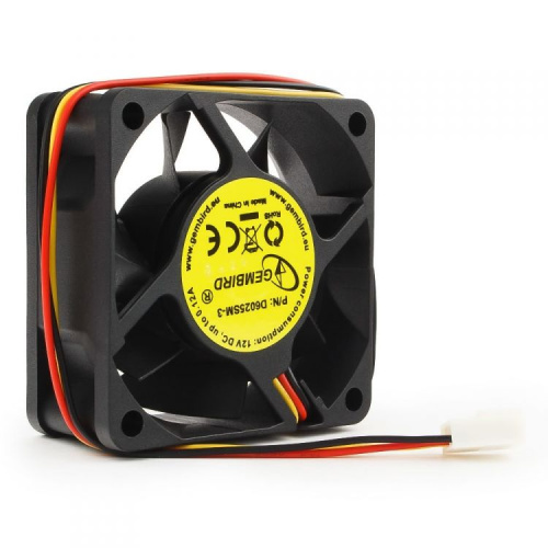 Вентилятор Gembird D6025SM-3 60x60x25, втулка, 3 pin, провод 25 см , OEM