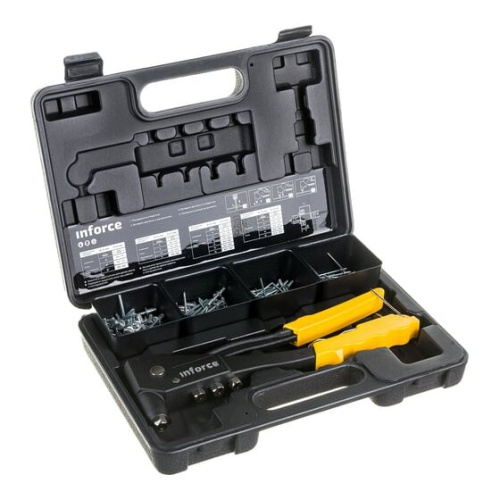 Заклепочник Inforce 06-14-101 с набором заклепок 2,4-4,8 мм