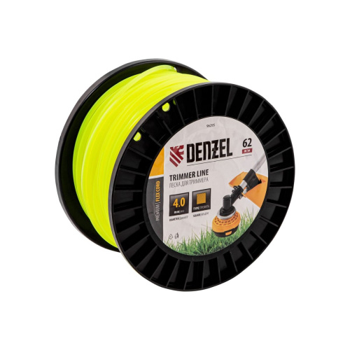 Леска для триммера Denzel Flex Cord 96295 квадрат, 4,0ммх62м, на DIN катушке