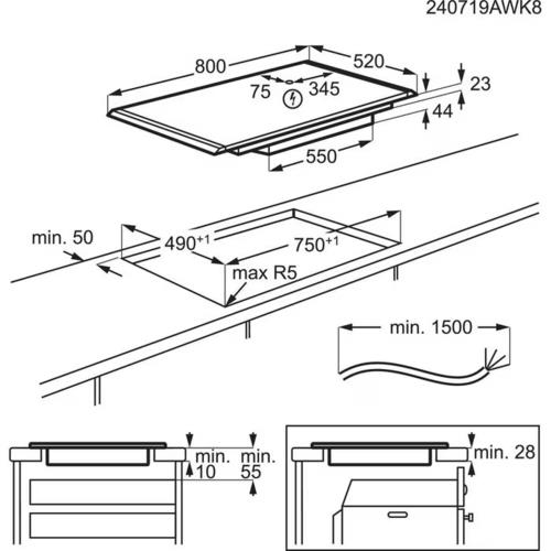 Индукционная варочная поверхность AEG NIG85M30AB
