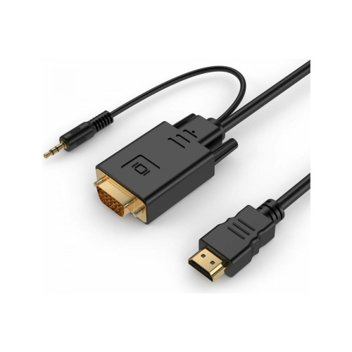 Кабель Cablexpert A-HDMI-VGA-03-10 HDMI-VGA 19M/15M + 3.5Jack 3м черный