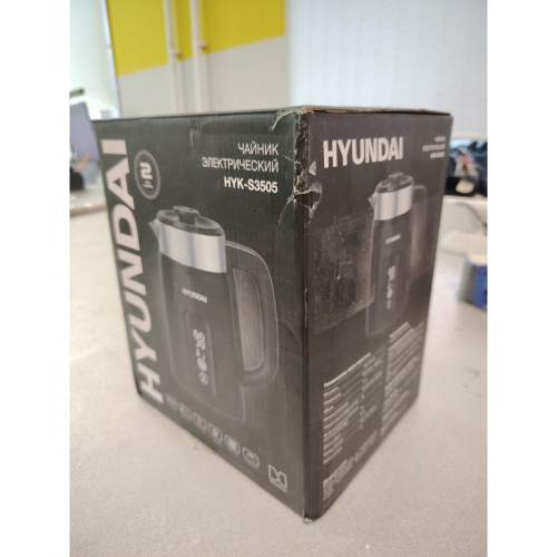 УЦ Электрочайник Hyundai HYK-S3505 черный (плохая упаковка, малые вмятины на корпусе)
