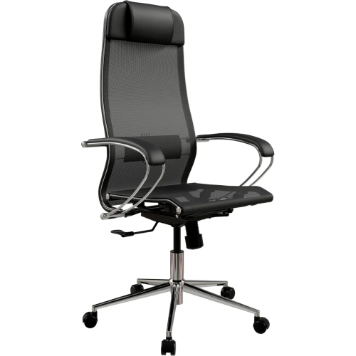 Кресло Метта ErgoLife Set 4 (Z316738977) черный сиденье черный сетка с подголов. крестов. металл хром