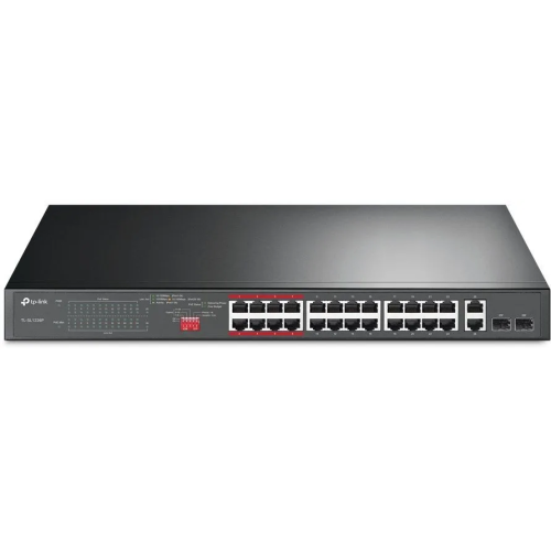Коммутатор TP-Link (TL-SL1226P) 24x100Mb 2G 24PoE+ 250W неуправляемый