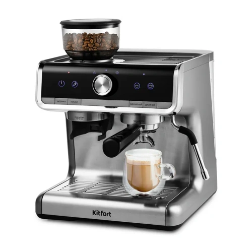 Кофемашина Kitfort КТ-789 серебристый