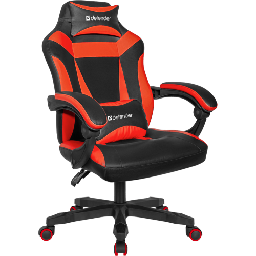 Кресло DEFENDER Master (64359) игровое Черный/Красный, полиуретан, 50мм