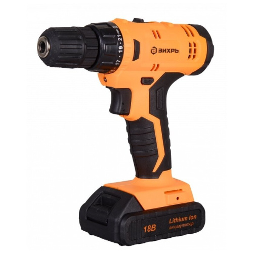 Дрель-шуруповерт аккумуляторная ВИХРЬ ДА-18Л-2к (72/14/9)