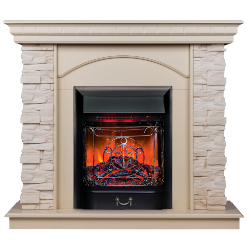 Электрокамин RealFlame Elford WT белый дуб с очагом Majestic Lux Black RC