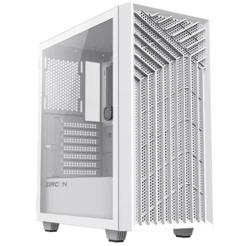Корпус Zircon Tropez WT без БП (Midi Tower,ATX, Бел,1*USB3.0,1*USB2.0)