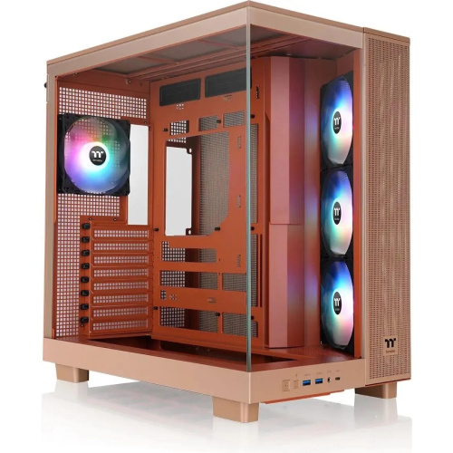 Корпус Thermaltake View 380 XL TG ARGB (CA-11E-00MGWN-00) Gravel Sand коричневый без БП E-ATX 2x120mm 2xUSB3.0 audio bott PSU