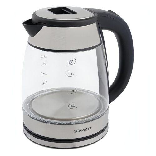 Электрочайник Scarlett SC-EK27G40 серебристый/черный