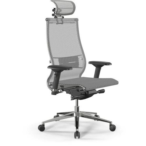 Кресло Метта Samurai S-3 (Z18.3.15.109) белый сиденье белый сетка с подголов. крестов. металл хром