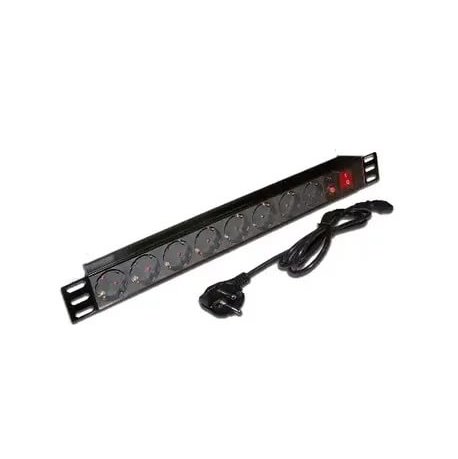 Блок распределения питания Lanmaster TWT-PDU19-10A8P-1.8 гор.размещ. 8xSchuko базовые 10A Schuko 1.8м