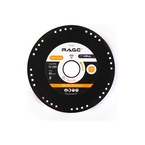 Диск алмазный отрезной по металлу VIRA by Rage 607125 125х22.2 мм