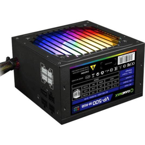 Блок питания GameMax VP-500-RGB-MODULAR 80+ ATX 500W, Ultra quiet