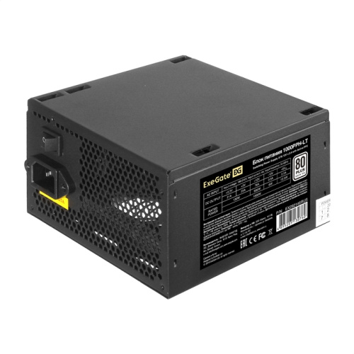 Блок питания ExeGate 1000PPH-LT-OEM EX292146RUS-OEM-S 1000W (ATX, APFC, SC, КПД 82 (80 Plus), 12cm fan, 24pin, (4+4)pin, PCIe, 5xSATA, 3xIDE)