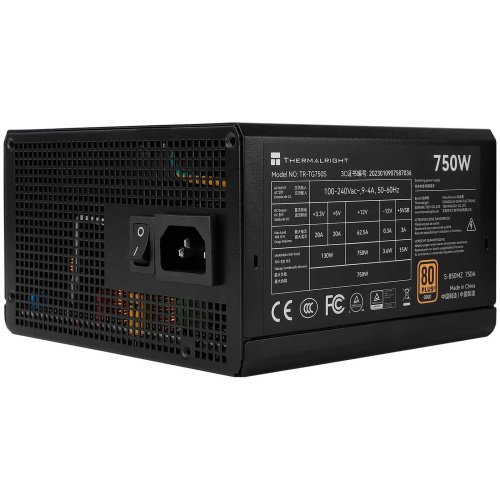 Блок питания Thermalright TR-TG750S 750W 80+ Gold (ATX, 3.0, PCIe 5.0, Non-modular, 1x24(20+4)pin, 1xCPU 8(4+4)pin, 2xPCIe*2 8(6+2))