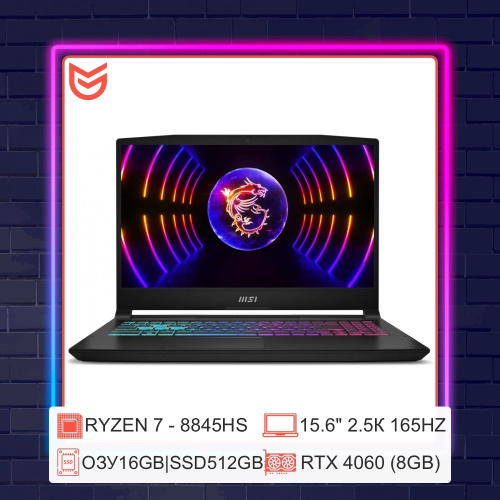 15.6" Ноутбук MSI Katana 15 (R7 8845HS/15.6"/2.5K-165Hz/16GB/512 ГБGB SSD/RTX 4060 8GB