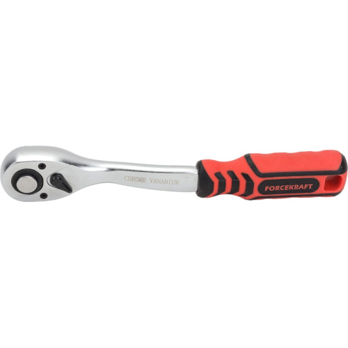 Трещотка Forcekraft FK-80724 (51424) реверсивная с прорезиненной ручкой 1/2'' (L-250мм, 72зуб)