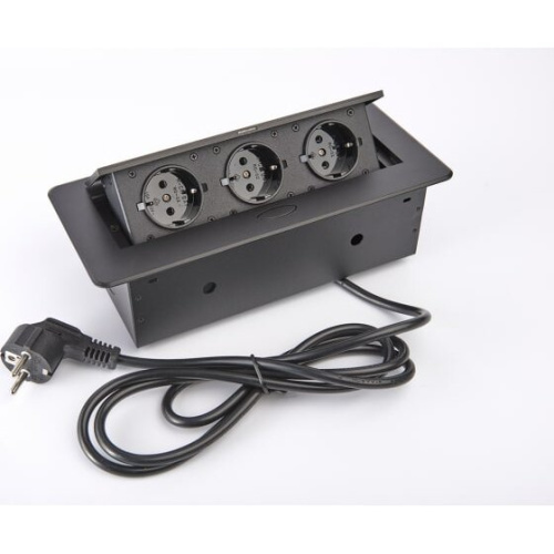 Блок розеток выдвижной Inrior TORO-03-20 на 3 Euro розетки