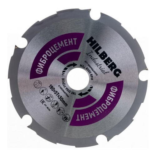 Диск пильный Hilberg Industrial HC190 190x5Tx30 mm фиброцемент