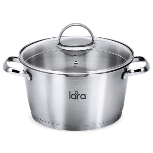 Кастрюля Lara LR02-514 5.1л, крышка-дуршлаг