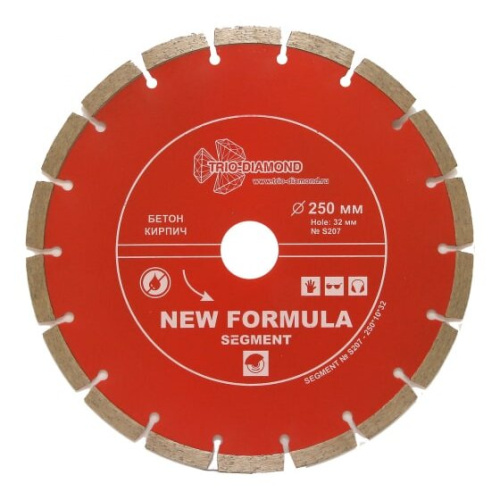 Диск алмазный отрезной сегментный TRIO-DIAMOND S207 250x32/25,4