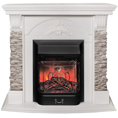 Электрокамин RealFlame Athena GR WT белый с очагом Majestic Lux Black