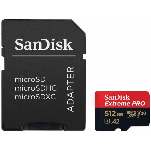 Карта памяти SanDisk (SDSQXCD-512G-GN6MA) 512GB microSDXC Class 10 UHS-I A2 C10 V30 U3 Extreme Pro (SD адаптер) 200MB/s