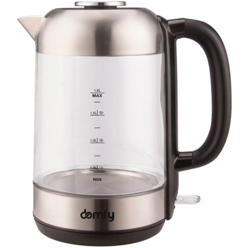 Чайник Domfy DSM-EK401 1.8л. черный/прозрачный (корпус стекло)