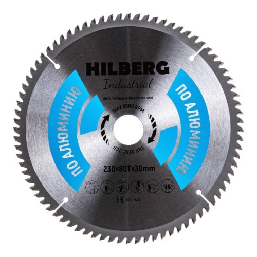 Диск пильный Hilberg Industrial HA230 230x30x80Т алюминий