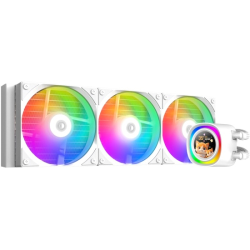 СВО ID-COOLING FX360 LCD White LGA1851/1700/1200/115X/AM4/AM5 (TDP 350W, ARGB Fan and Pump, LCD Display, PWM, Triple)