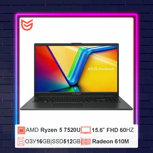 15.6" Asus VivoBook E1504FA-BQ2467 ( Ryzen 5 7520U/16Gb/SSD512Gb)