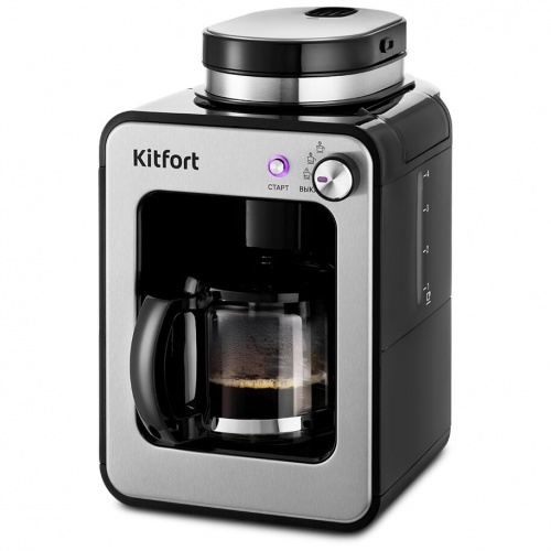 Кофеварка Kitfort Кт-777 Черный/Нержавеющая Сталь Кофеварка Kitfort Кт-777 Черный/Нержавеющая Сталь