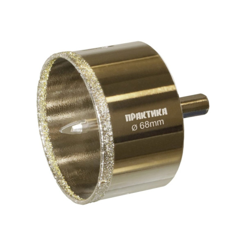 Коронка алмазная ПРАКТИКА Профи 917-712 по керамограниту/керамике 68х70мм, пилотное сверло
