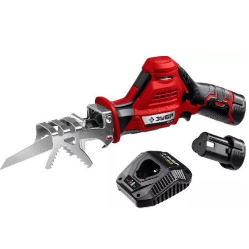 Пила сабельная ЗУБР СПЛ-125-22, 2 АКБ (2Ач), в коробке
